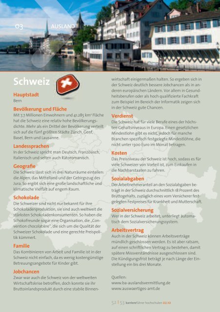 Schweiz - Karrierefuehrer.de