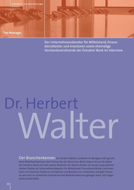 Interview mit Dr. Herbert Walter als PDF ansehen - Karrierefuehrer.de