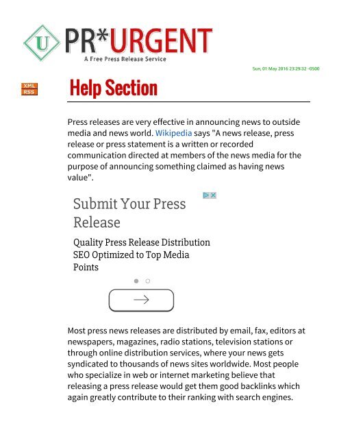 Press Release Services