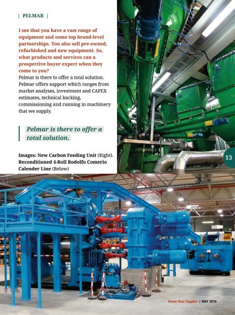 Know Your Supplier - Rubber & Tyre Machinery World May 2016 Special