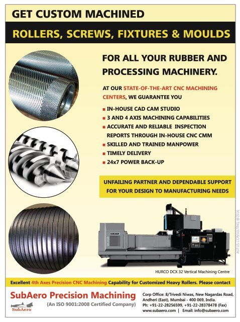 Know Your Supplier - Rubber & Tyre Machinery World May 2016 Special