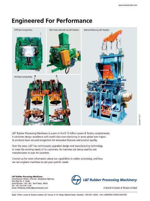 Know Your Supplier - Rubber & Tyre Machinery World May 2016 Special