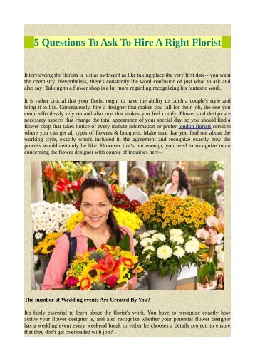 5 Questions To Ask To Hire A Right Florist