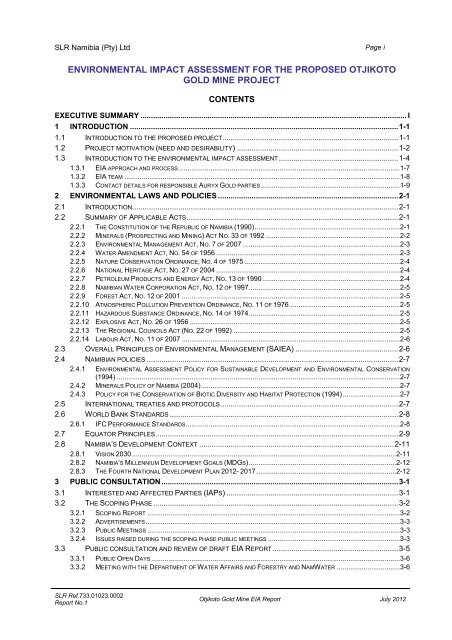 2 Otjikoto Final EIA Report 5MB - Asecnam.com