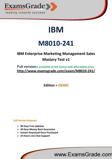 ExamsGrade M8010-241 Certification Exam Brain Dumps