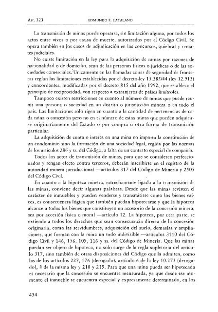 CODIGO DE  MINERIA COMENTADO - EDMUNDO CATALANO 