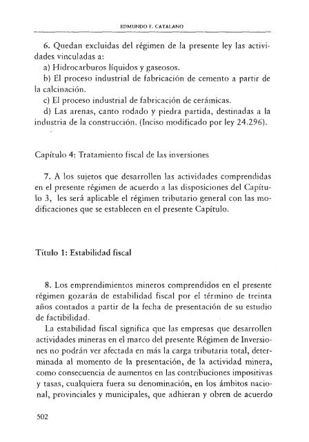 CODIGO DE  MINERIA COMENTADO - EDMUNDO CATALANO 