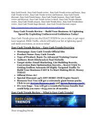 Easy Cash Trends review-SECRETS of Easy Cash Trends and $16800 BONUS