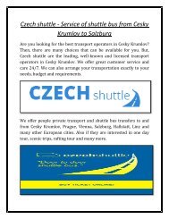 Czech shuttle - Service of shuttle bus from Cesky Krumlov to Salzburg