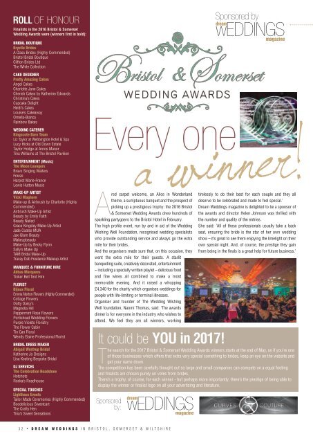 Dream Weddings Magazine - Bristol, Somerset & Wiltshire - iss.33