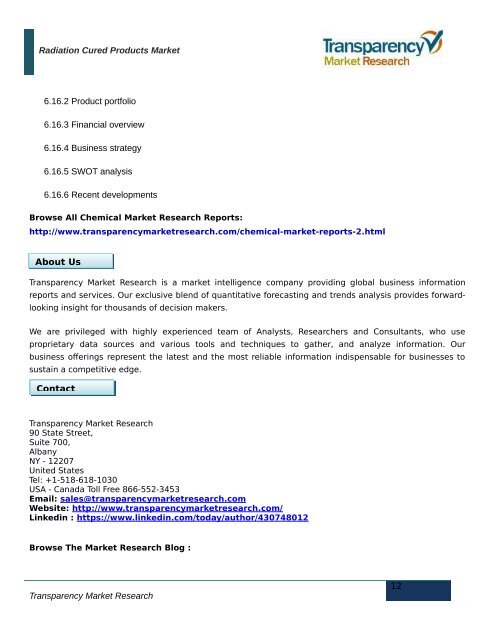 Radiation Cured Products Market 