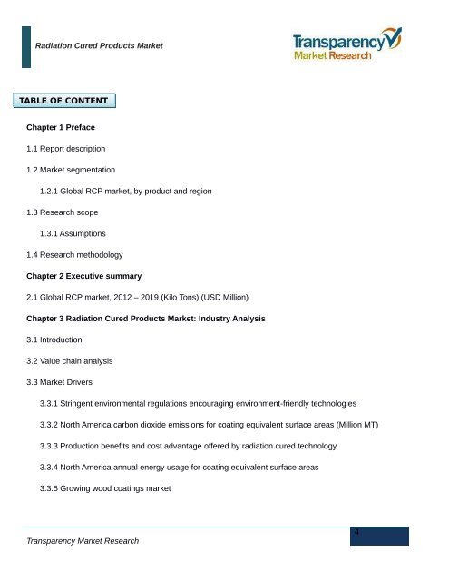 Radiation Cured Products Market 