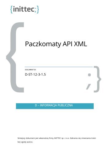 Paczkomaty API XML 130415 docx