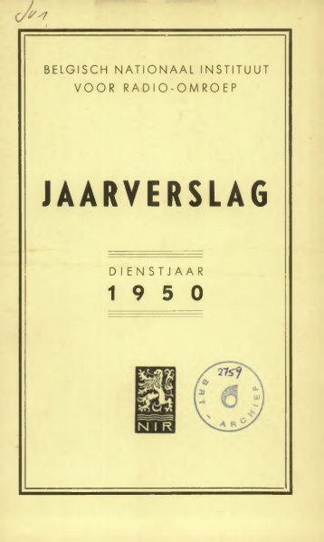 Jaarverslag NIR 1950