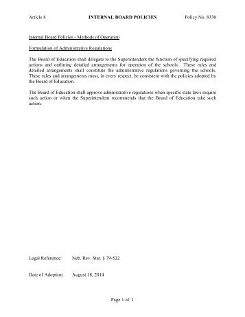 8330--Formulation of Administrative Regulations REV 6-2-14  Clean