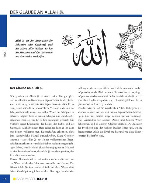 BASISWISSEN ISLAM - Glaube und Praxis nach der Ehlu Sunneh (Leseprobe)