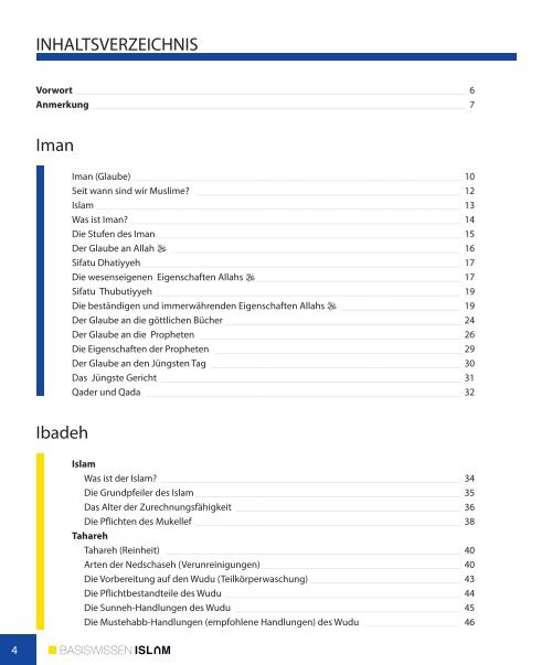 BASISWISSEN ISLAM - Glaube und Praxis nach der Ehlu Sunneh (Leseprobe)