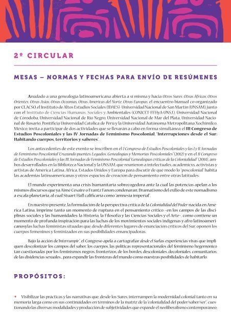 III CONGRESO DE ESTUDIOS POSCOLONIALES Y IV JORNADAS DE FEMINISMO POSCOLONIAL