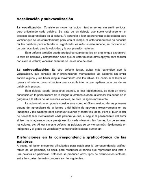 Lectoras que son disfunciones