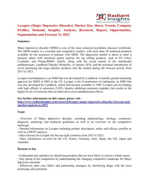 buy lexapro lundbeck