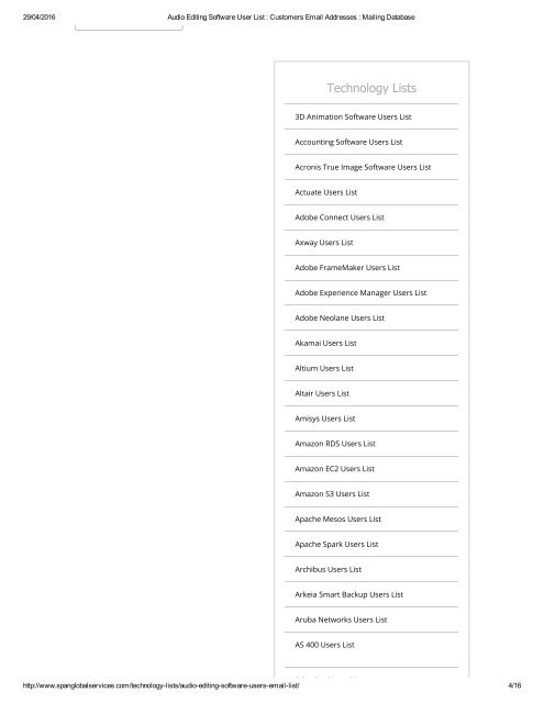 Get Tele Verified List of Companies using Audio Editing Software from Span Global Services