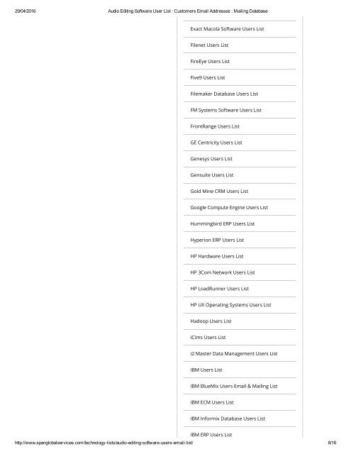Get Tele Verified List of Companies using Audio Editing Software from Span Global Services