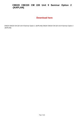 kaplan cm 220 written assignment kaplan cm 220 written assignment