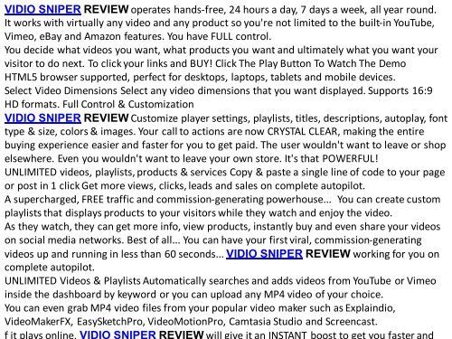 VIDIO SNIPER REVIEW