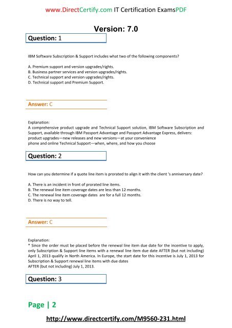 DirectCertify M9560-231 Exam Study Material