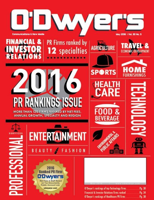 Communications & New Media May 2016 Vol 30 No 5 May 2016 | www.odwyerpr.com