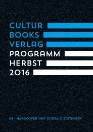 CulturBooks Verlag Vorschau Herbst 2016
