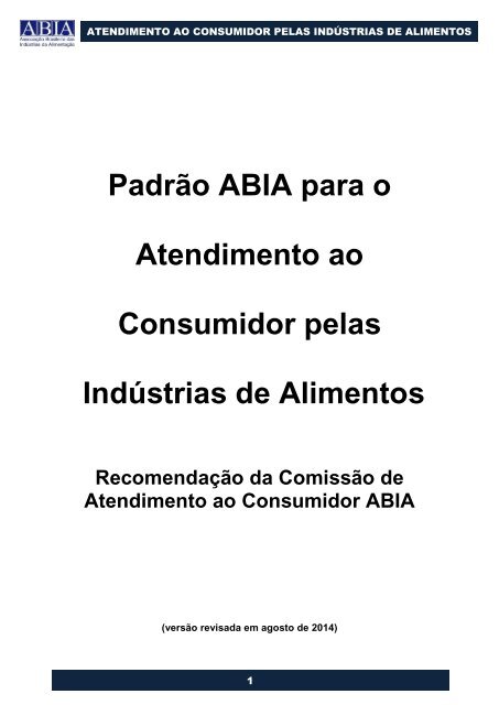 Padrão ABIA -Atendimento Consumidor