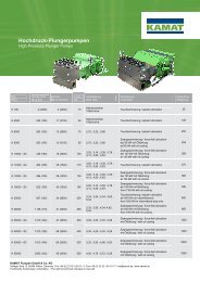 Hochdruck-Plungerpumpen - Kamat Pumpen GmbH Co. KG