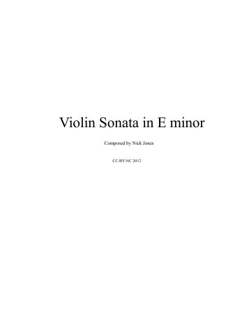 Violin Sonata in E minor revised score