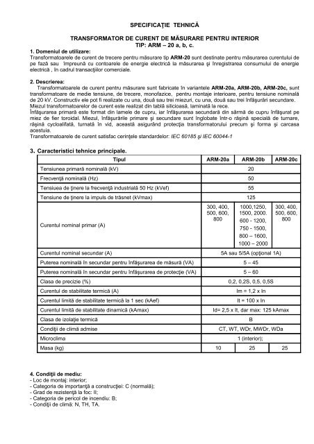 Transformatoare de masura curent de trecere tip ARM - Mondotrade