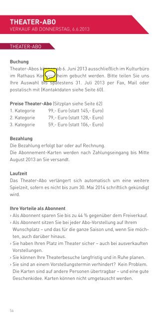 Kultur im K | Spielplan 2013/2014