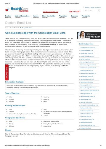 cardiology physicians email address