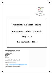 BFHA Teacher recruitment information