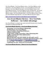 Live Event Blaster review-SECRETS of Live Event Blaster and $16800 BONUS