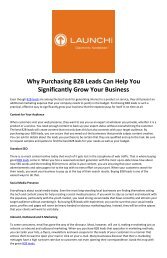 Why Purchasing B2B Leads Can Help You Significantly Grow Your Business