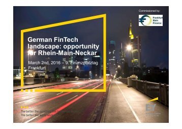 German FinTech landscape opportunity for Rhein-Main-Neckar