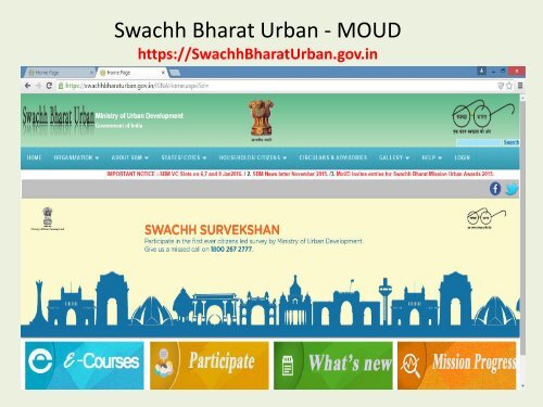 Swachh Bharat Urban - MOUD