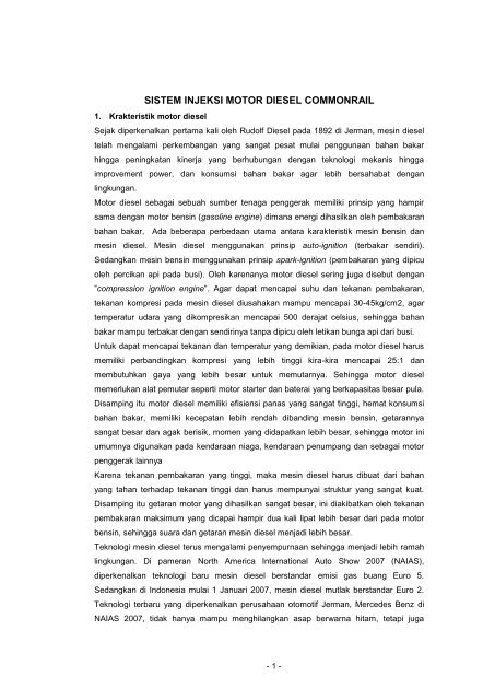 Sistim Injeksi Motor Diesel Commonrail Blog At Uny Dot