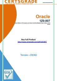 CertsGrade 1Z0-807 PDF Brain Dumps