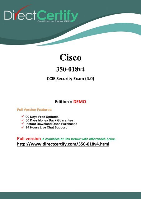 DirectCertify 350-018v4 Latest Exam Brain Dumps