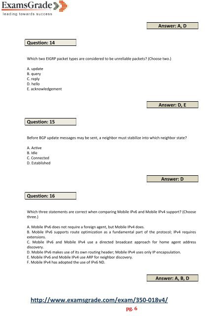 ExamsGrade 350-018v4 Exam Passing Guaranteed Tips