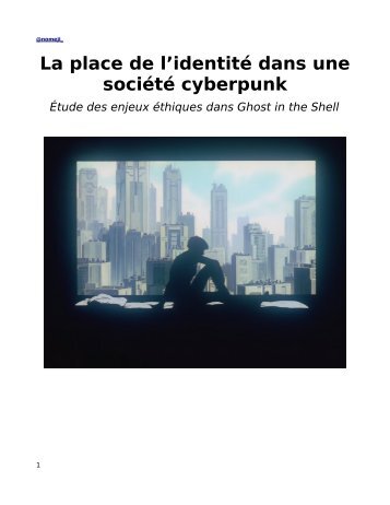 La place de l’identité dans une société cyberpunk