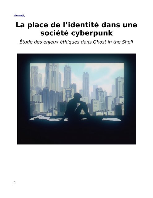 La place de l’identité dans une société cyberpunk