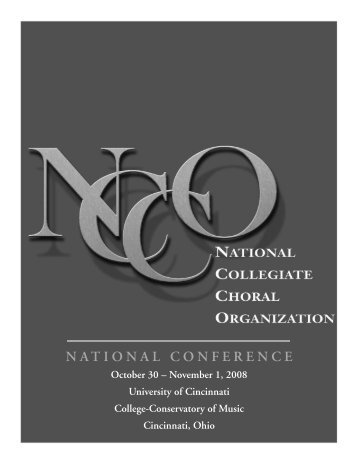 national conference - The National Collegiate Choral Organization