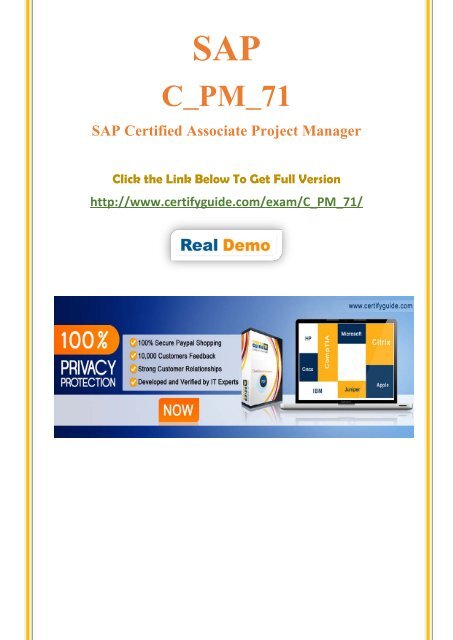 CertifyGuide C_PM_71 Latest Certification Test